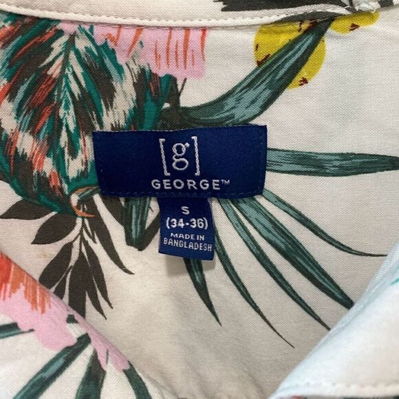 George Mens Collared Button Up Short Sleeve Shirts Multicolor Size Small - Picture 4 of 7